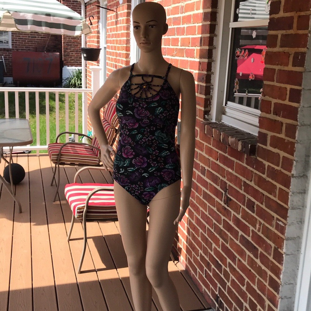 🌺 PLAYA SWIM BLACK FLORIST SMALL BATHING SUIT 🌺 - Picture 6 of 7